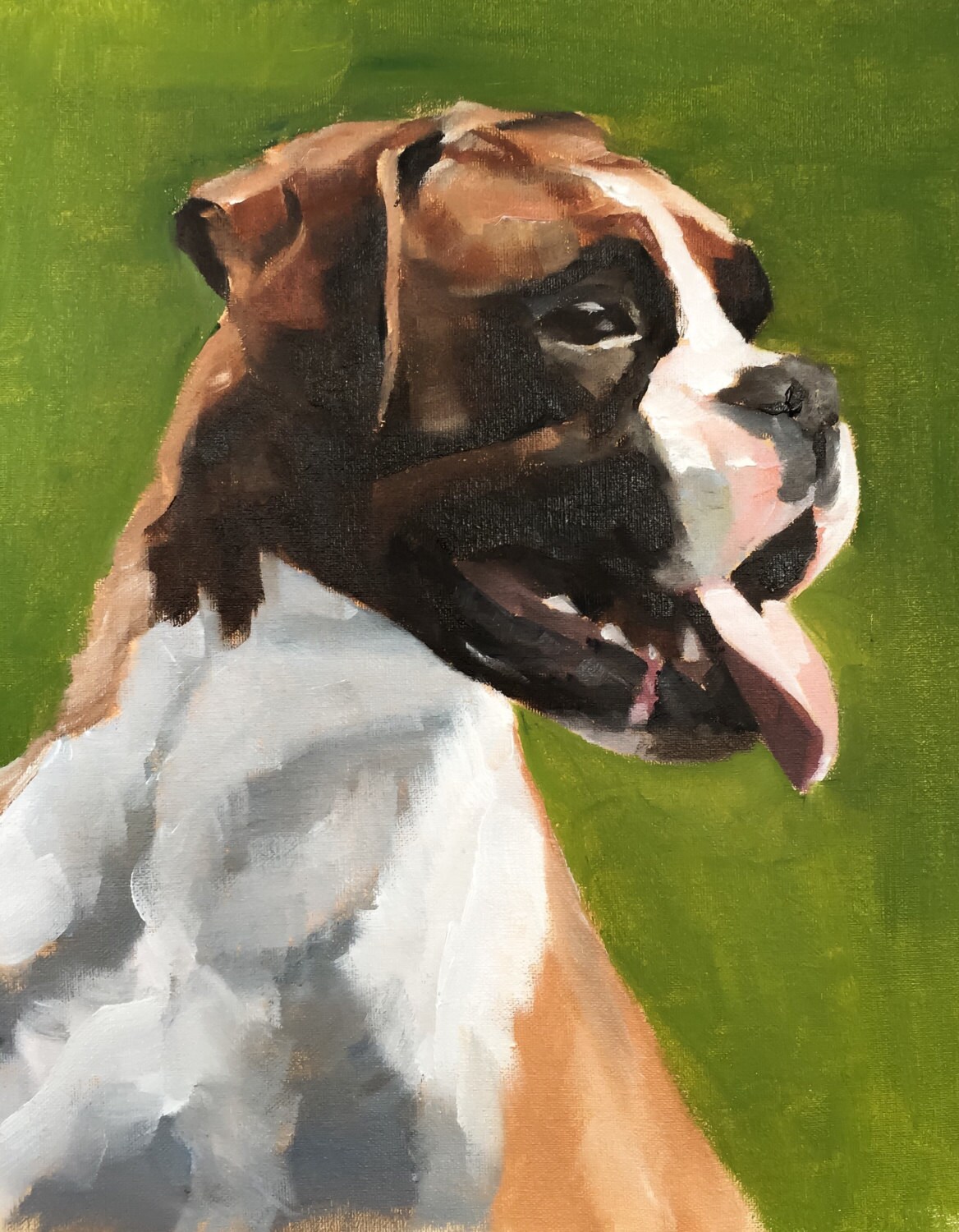 Boxer Dog Art PRINT Boxer Dog painting dog wall art boxer dog Etsy