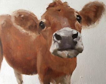 Dipinto di mucca: stampa artistica su tela o carta