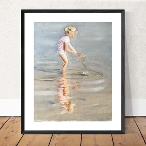 Beach girl Painting ,Prints, Canvas, Posters, Originals, Commissions, Fine Art, from original oil painting by James Coates image 2
