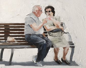 Couple Painting, love Poster, Wall art, Canvas Print, Fine Art - from original oil painting by James Coates