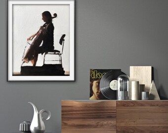 Cellist Painting Art Print – Fine Art Canvas, James Coates