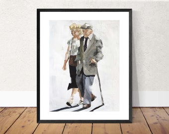 Old Couple Art Print: Fine Art Painting by James Coates