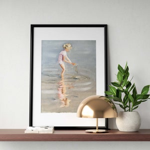 Beach girl Painting ,Prints, Canvas, Posters, Originals, Commissions, Fine Art, from original oil painting by James Coates image 3