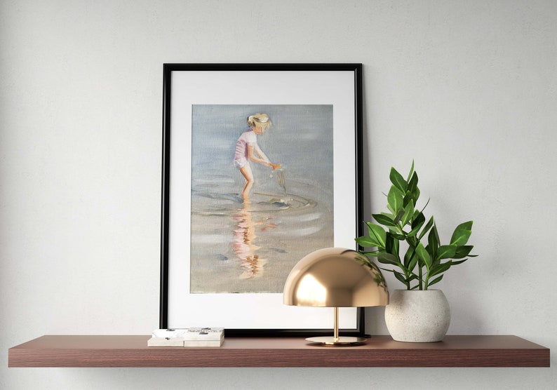 Beach girl Painting ,Prints, Canvas, Posters, Originals, Commissions, Fine Art, from original oil painting by James Coates image 3