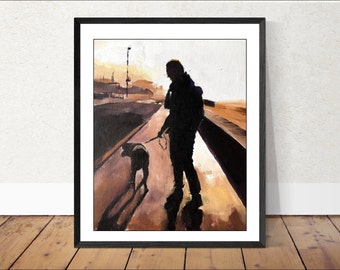 Dog Walk Art Print – Original Oil Painting by James Coates