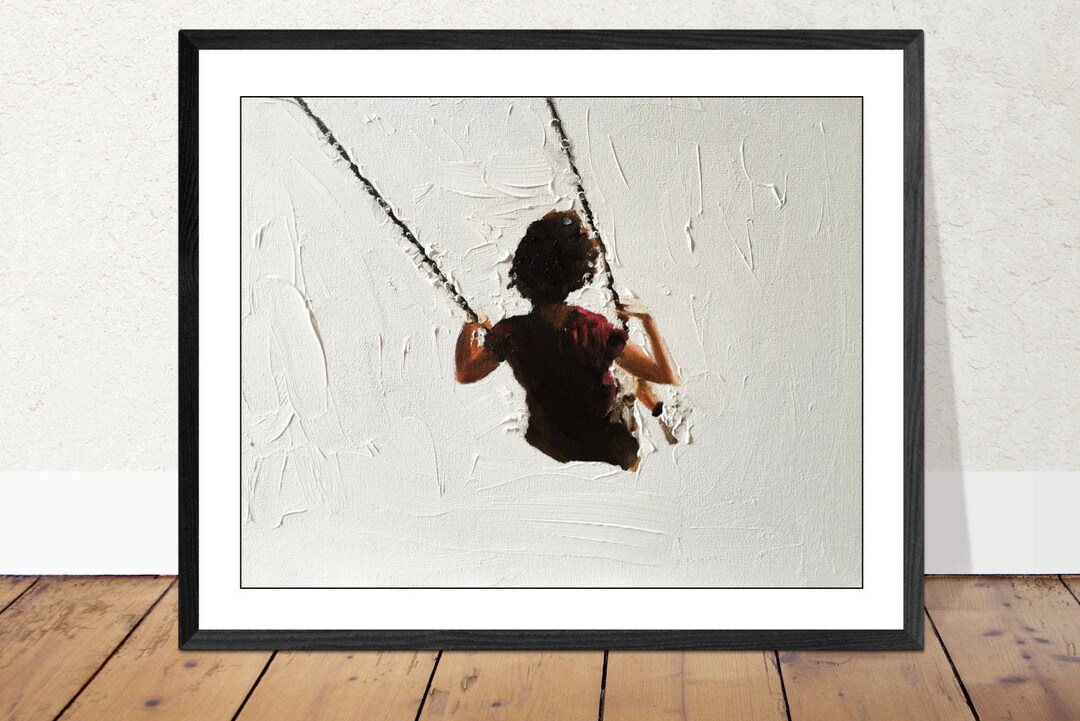 Child Swinging Painting, PRINTS, Canvas, Posters, Commissions, Fine Art