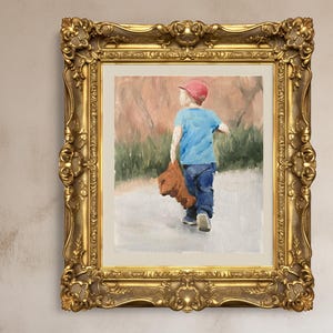 Boy and bear Painting, PRINT, Canvas, Poster, Commissions, Fine Art - from original oil painting by James Coates