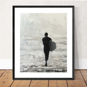 Surfer Painting, Beach art, Beach Prints, sports Fine Art - dalla pittura ad olio originale di James Coates