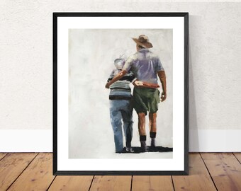 Old Couple Art Print: Fine Art Oil Painting by James Coates
