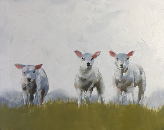 Sheep Painting: Fine Art Print on Canvas by James Coates