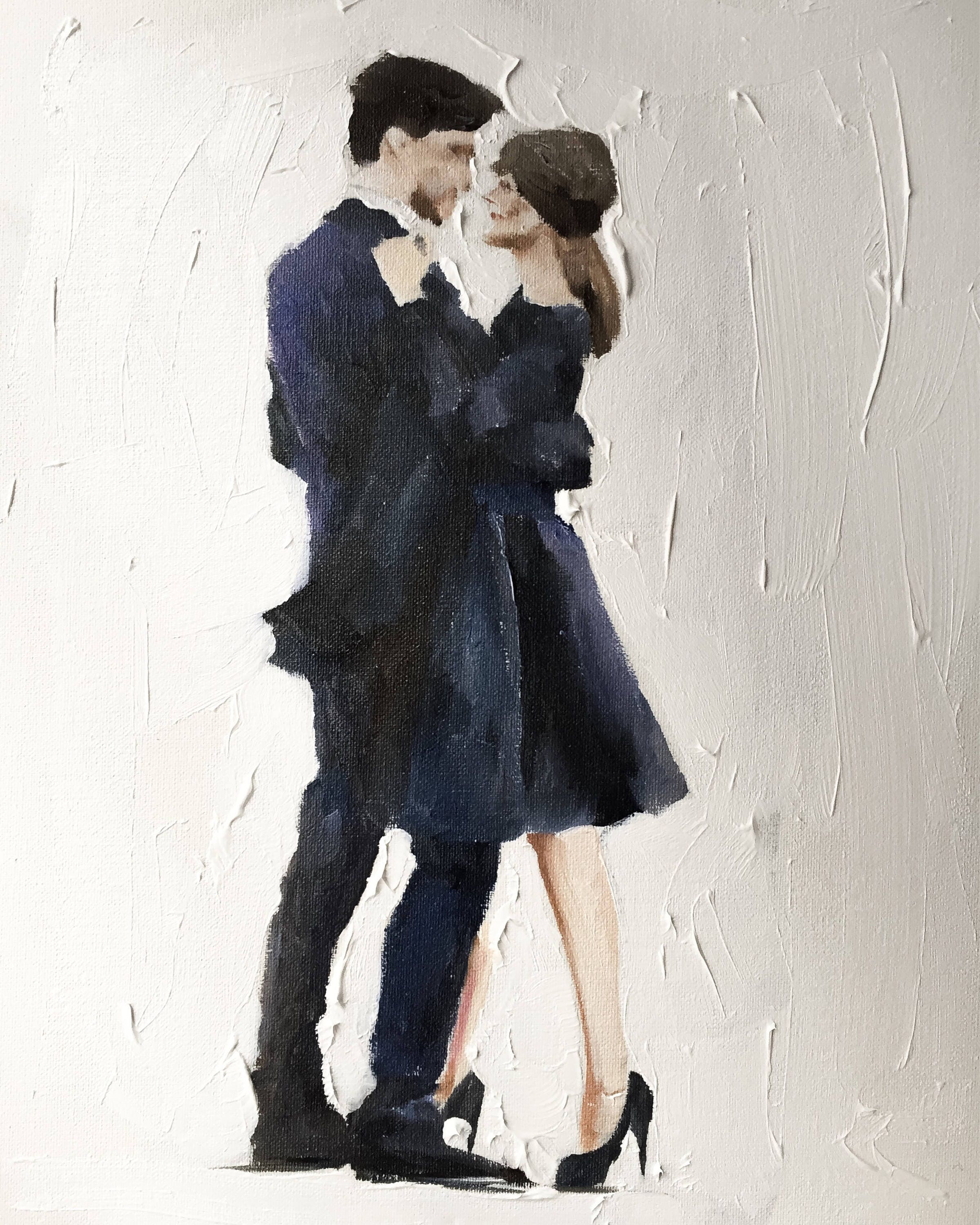 Couple Painting Poster Wall Art Canvas Print Fine Art Etsy
