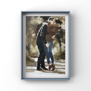 Couple Embracing Art Print: Fine Art Oil Painting by James Coates image 2