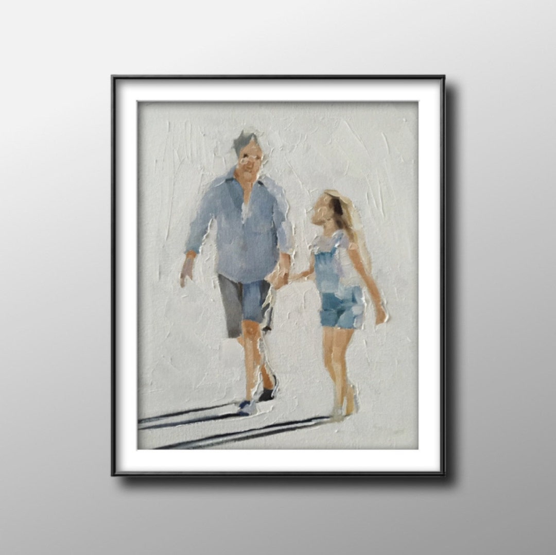Daddy and Daughter Painting wall Art Canvas Print Fine - Etsy