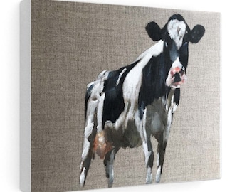 Cow Painting Print, Fine Art Canvas, Farmhouse Decor