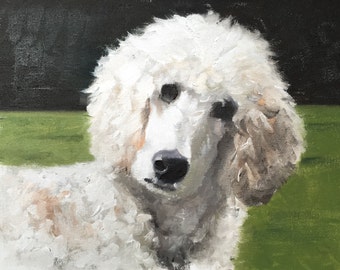 Perro caniche - Pintura - Arte del perro - Impresión de perro - Bellas Artes - de pintura al óleo original de James Coates