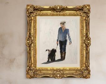 Gehender Hund Kunstdruck, Original Ölgemälde von James Coates