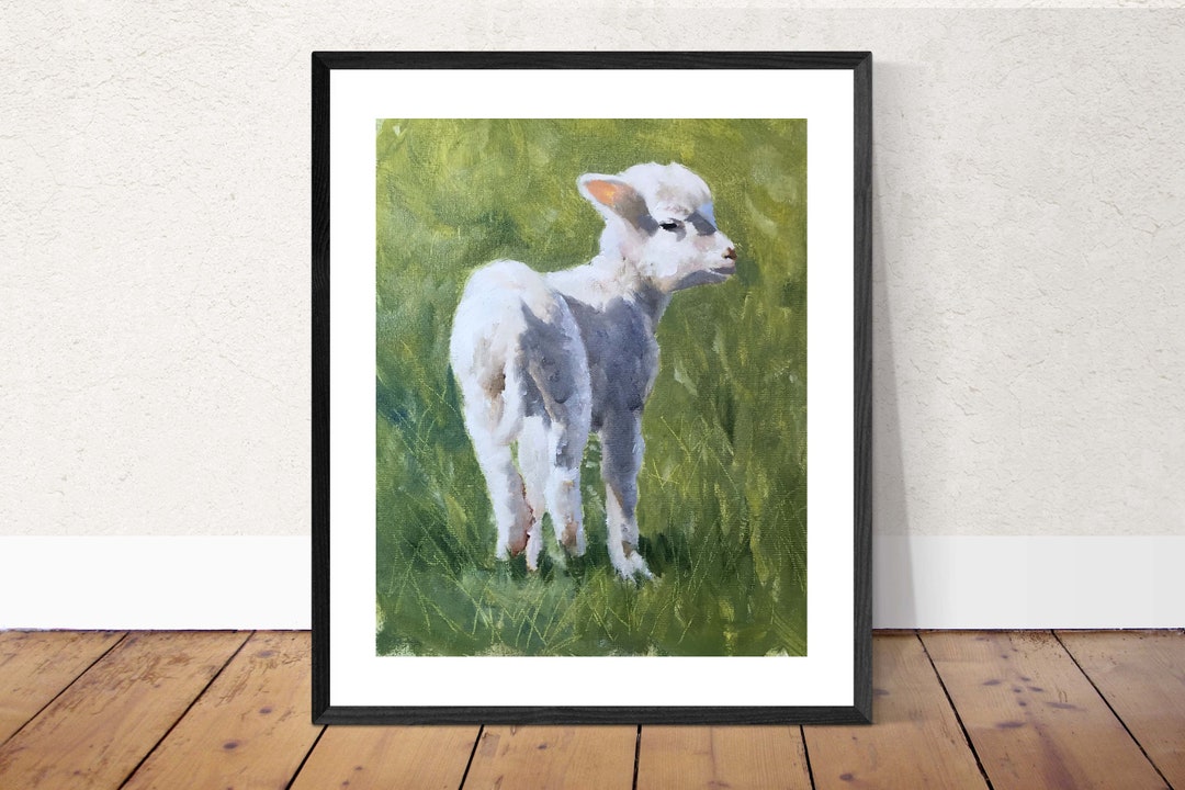 Little Lamb Painting PRINTS Canvas Poster Commissions Fine - Etsy UK