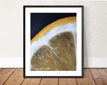 Lemon Slice Painting: Still Life Art Print or Original Oil