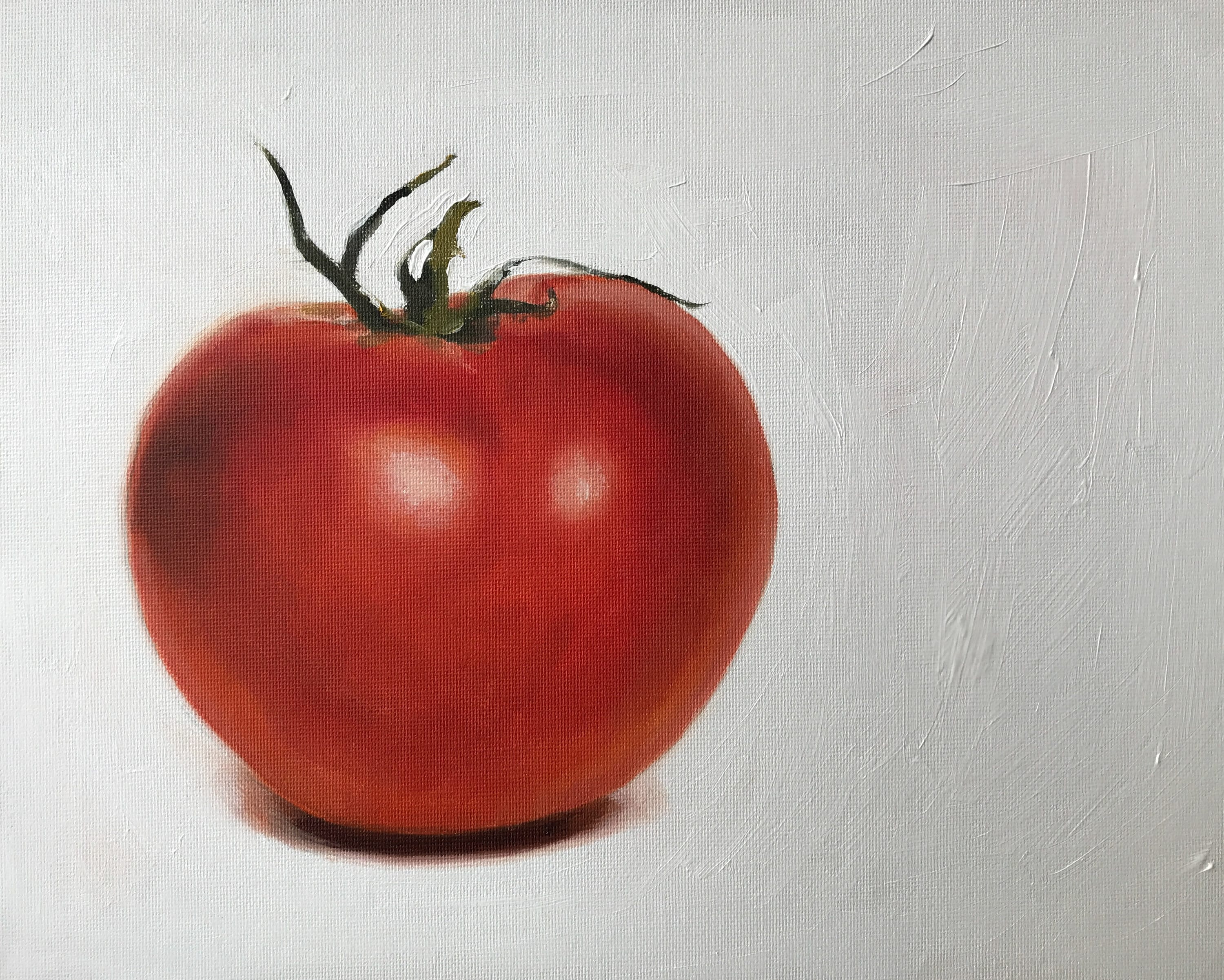 アンティーク品　絵画　油絵　トマト トマトの静物画：オリジナルの油絵またはキッチンアートプリント