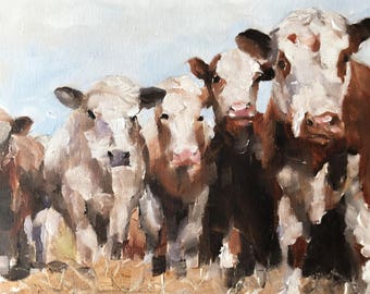 Cows Painting, PRINTS, Canvas Commissions ,Fine Art, from original oil painting by James Coates