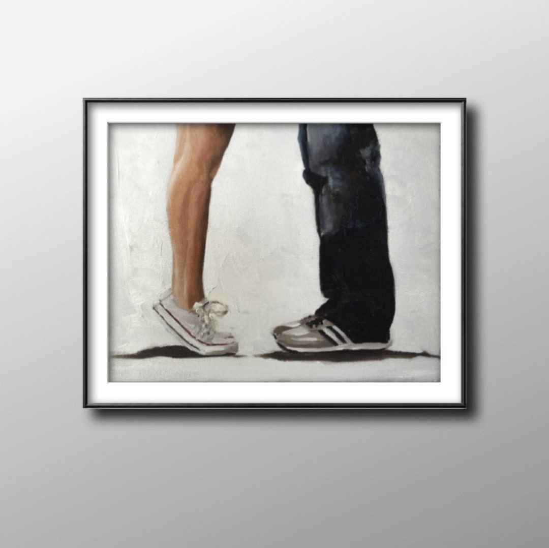 The Kiss Painting Couple Wall Art Romance Canvas Print Fine Etsy