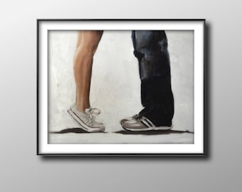 The Kiss Painting,  couple wall art, romance Canvas Print, Fine Art - from original oil painting by James Coates