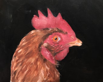Huhn Portrait Kunstdruck, Bauernhaus Huhn Gemälde, James Coates Fine Art