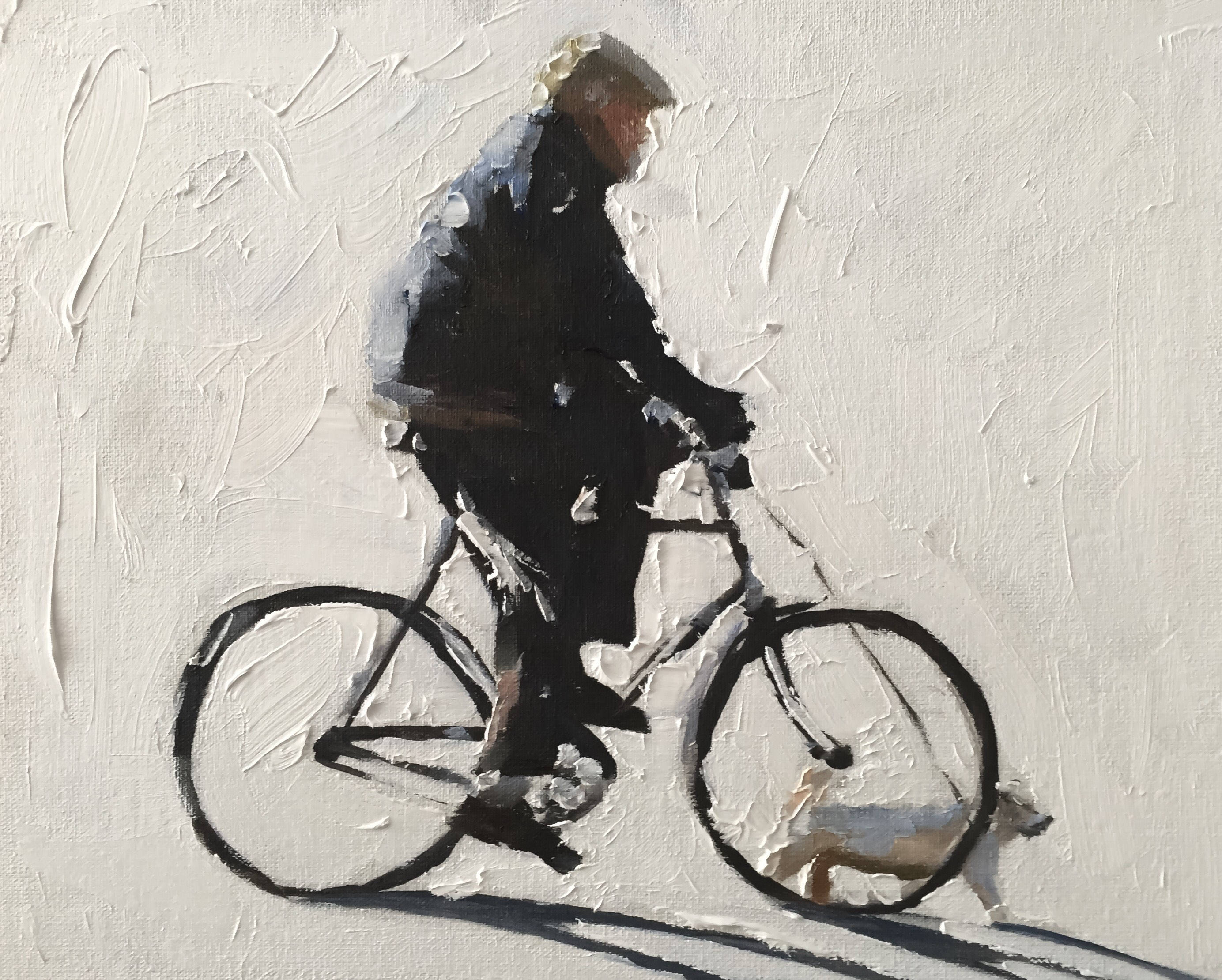 Man deals with bicycle