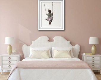 Arte impressa "Garota no balanço": decoração de quarto infantil por James Coates