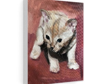 Kitten Painting , cat Poster, Wall art, Canvas Print, Fine Art - from original oil painting by James Coates