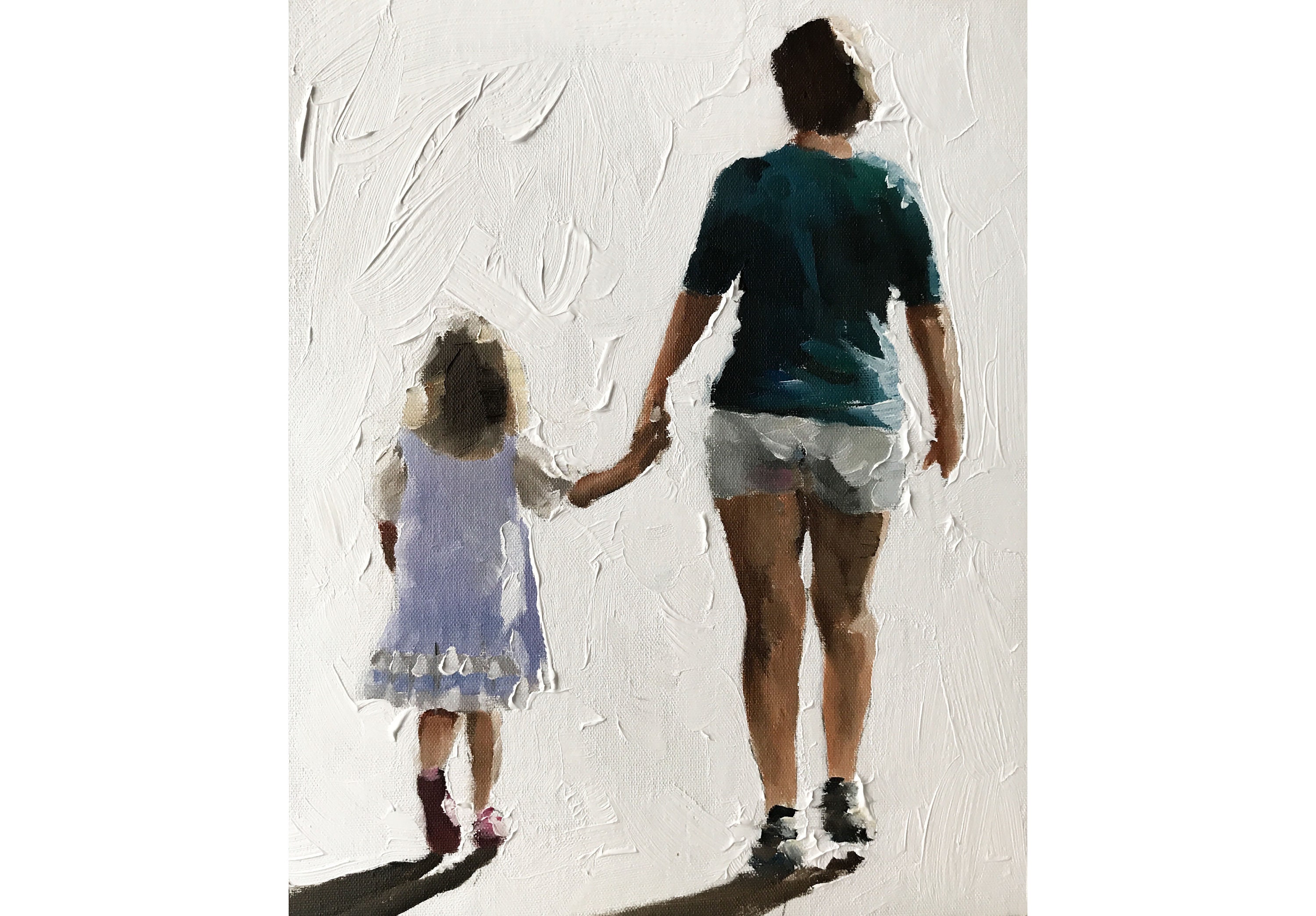 Mother and daughter Painting Wall art Canvas Print Fine | Etsy
