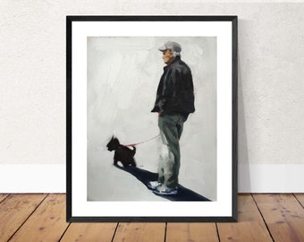 Mensch und Hund Kunstdruck, James Coates Gemälde
