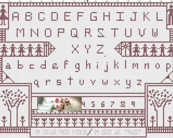 Tabla de patrones de punto de cruz "Tablet Sampler" de Simply Art ©