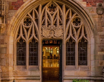 Yale University Art Print: Sterling Library Gothic Archway, Ivy League Decor