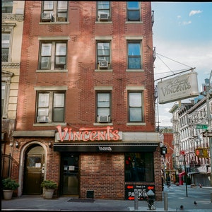 Little Italy NYC, Italian Restaurant print, NYC wall art, fine art print, urban wall art, Little Italy decor, NYC film photo, Rolleiflex art