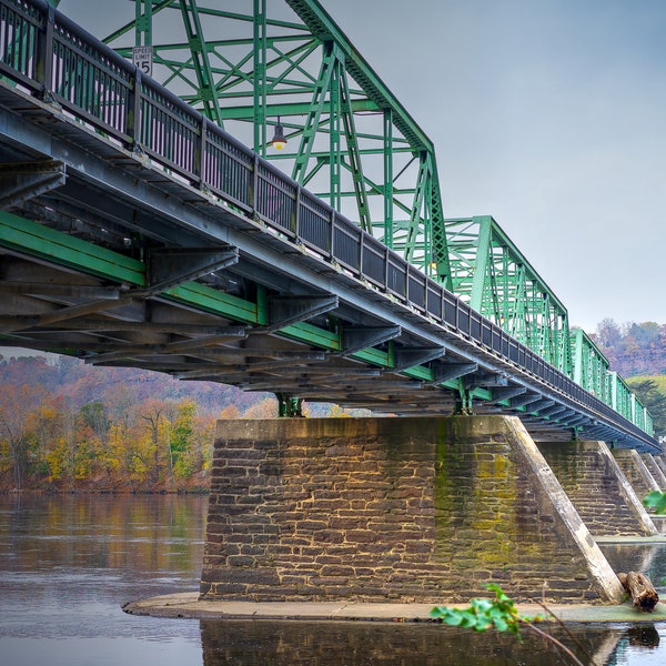 Frenchtown Bridge landscape photograph,  Pennsylvania wall art, New Jersey wall art, Bucks County photography, Pennsylvania decor, NJ decor