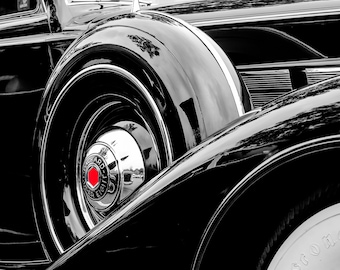 1934 Packard Super 8 Kunst: Fotografie eines klassischen Autos, Mann-Höhlen-Dekor