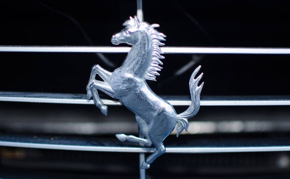 Ferrari Prancing Horse Emblem Car Photo Automotive Wall Art Canvas Print