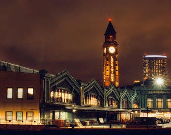 Hoboken wall art, Train photography, new jersey photos, fine art print, urban art, industrial wall art, train station photos, travel photo