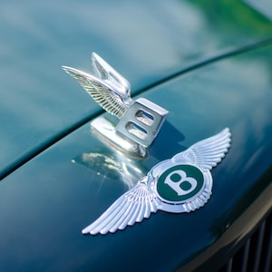 Bentley flying B art, Bentley automobile art, Bentley hood ornament, British racing green, Bentley flying spur, British car art, Bentley car