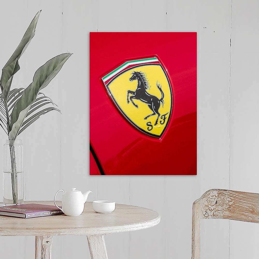 Red Ferrari Prancing Horse Logo Print: Man Cave Wall Art - Etsy
