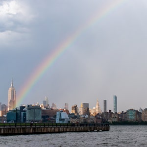 Rainbow Over NYC Print: Empire State Building Manhattan Art