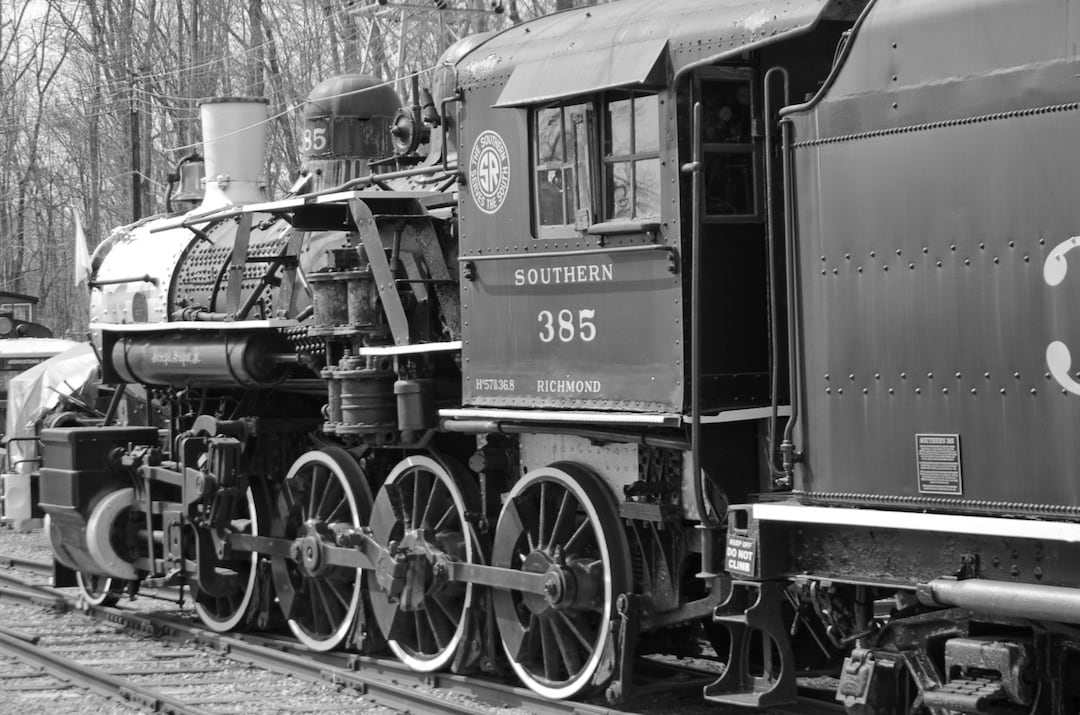 Steam Train Print, Steam Locomotive, Train Photograph, Black and White ...