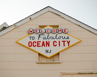 Ocean City NJ Zeichen Kunstdruck, Strand Haus Dekor