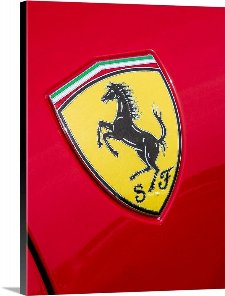 Red Ferrari Prancing Horse Logo Print: Man Cave Wall Art - Etsy
