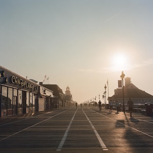 Ocean City NJ Boardwalk Art Print: Sunrise Beach House Decor