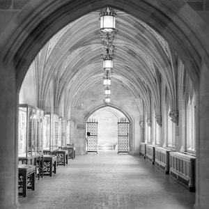 Yale University Print: Sterling Library Black and White Canvas