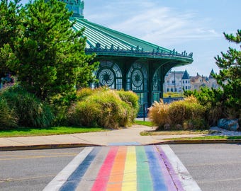 Asbury Park Karussell Druck: Regenbogen Gehweg, New Jersey Beach House Decor