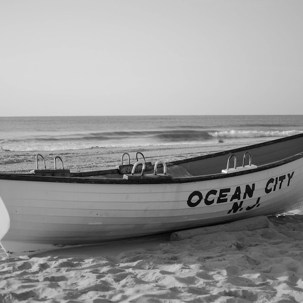 Ocean City NJ print, Beach house art, travel photography, fine art print, NJ wall art, beach photo, beach house decor, black and white photo