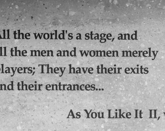 Shakespeare Zitat Print: "All the World's a Stage" - Literarische Kunst."